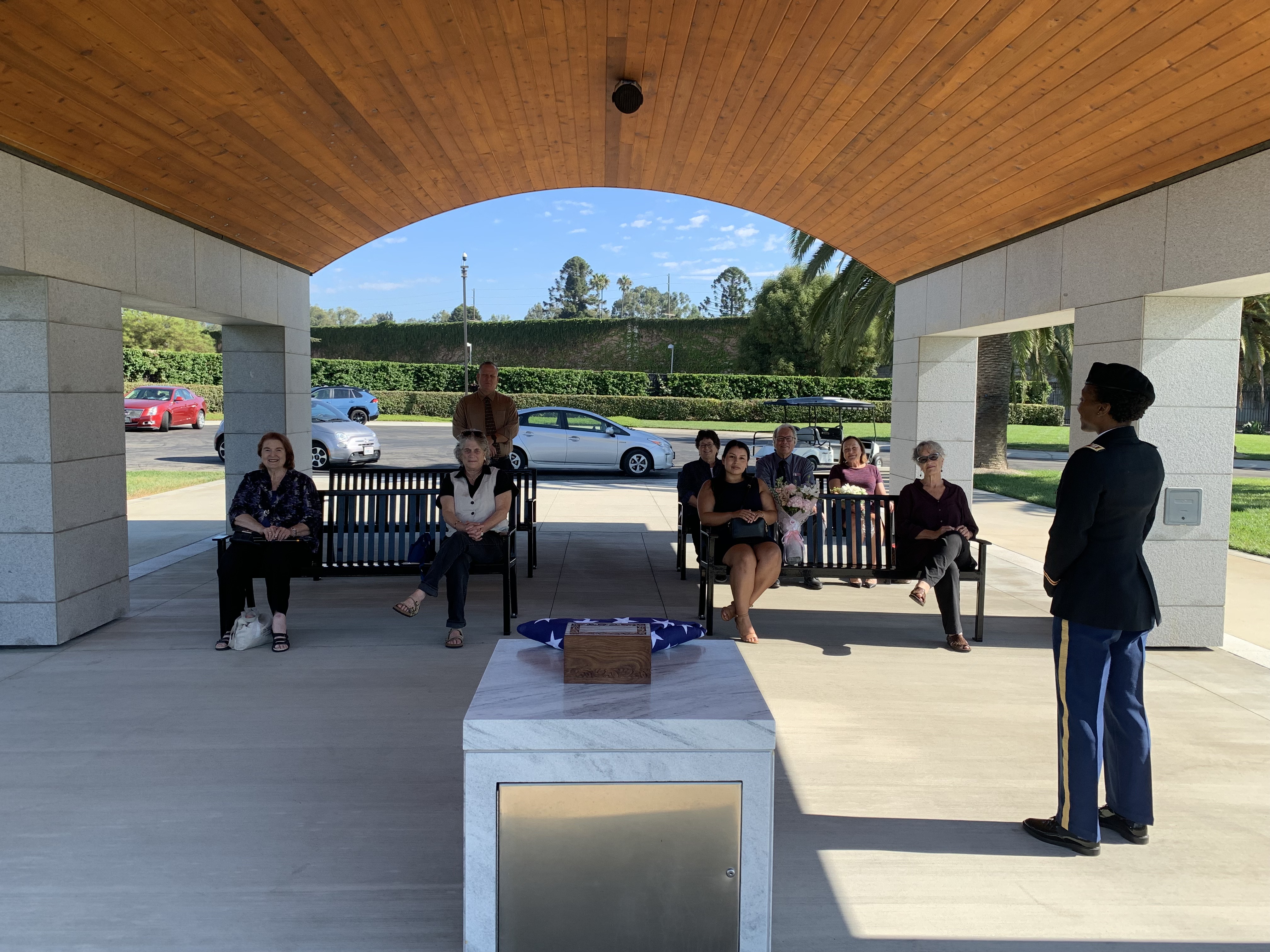 In the Pavilion at LA National Cemetery, September 16, 2025. Military honors for Joseph K. Indenbaum, MD